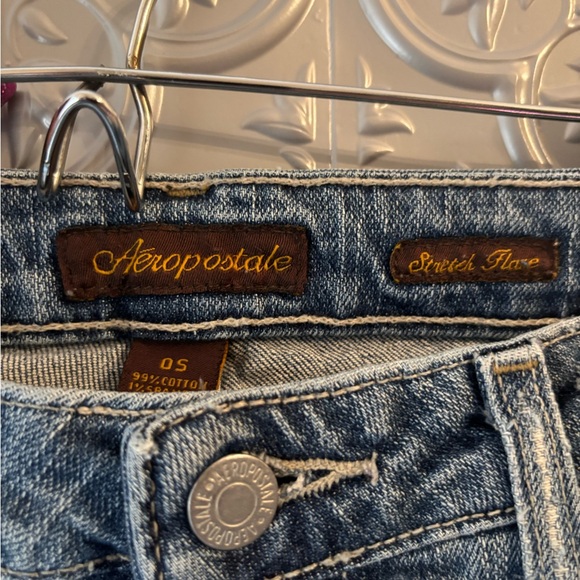 Aeropostale Stretch Flare Leg Denim Jeans Size 0S Short Y2K - Picture 2 of 6